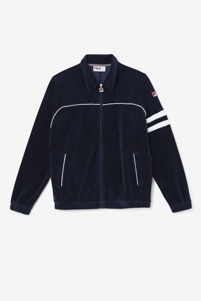 Fila Verdy Velour Jacket Navy - Mens - 85123IEUV